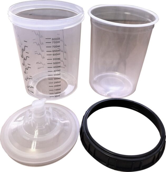 KIT 50 FLEXIBLE CUPS FOR PAINTING 125 MICRON 800CC